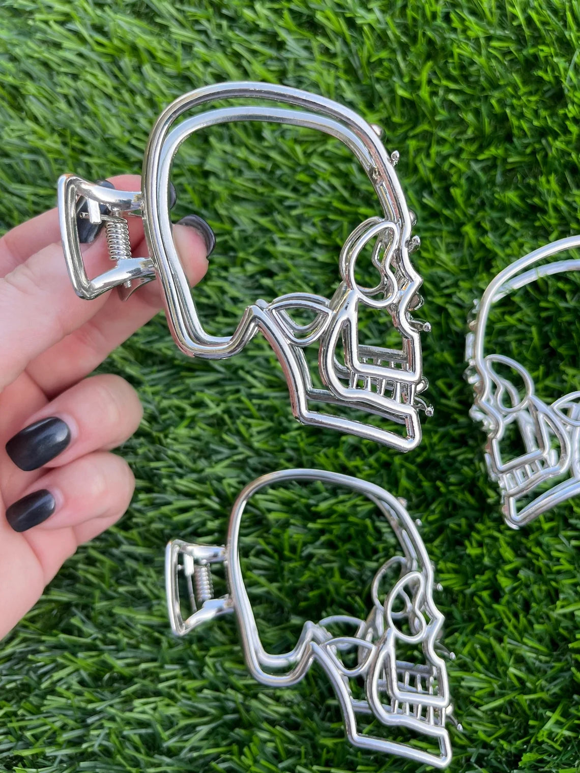 Silver Skull Hair Claw image 1